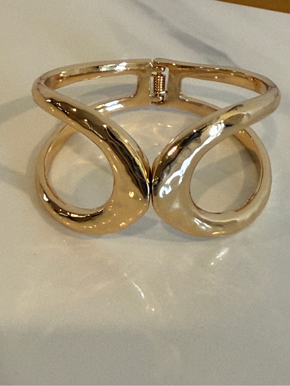 Polished Gold Double-Loop Cuff Bracelet - Women Jewelry